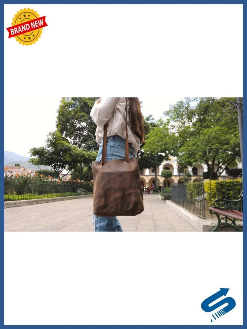 Convertible Backpack to Shoulder Bag, Full Grain Leather Crossbody, Spacious
